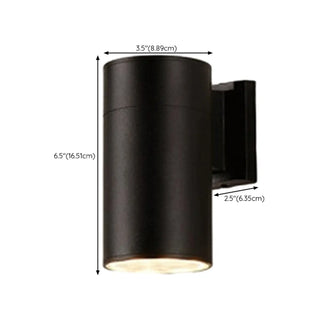Minimalist Cylinder Black Exterior Up Down Wall Light Zawala Image - 11