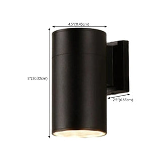 Minimalist Cylinder Black Exterior Up Down Wall Light Zawala Image - 12
