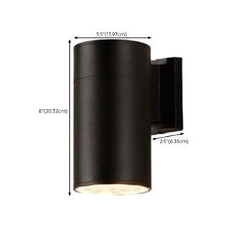 Minimalist Cylinder Black Exterior Up Down Wall Light Zawala Image - 13