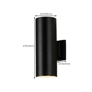 Minimalist Cylinder Black Exterior Up Down Wall Light Zawala Image - 14