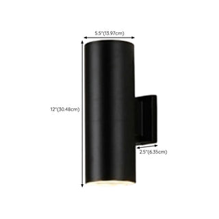 Minimalist Cylinder Black Exterior Up Down Wall Light Zawala Image - 17