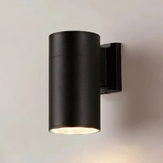Minimalist Cylinder Black Exterior Up Down Wall Light Zawala Image - 4