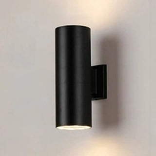 Minimalist Cylinder Black Exterior Up Down Wall Light Zawala Image - 5
