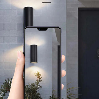Minimalist Cylinder Black Exterior Up Down Wall Light Zawala Image - 6