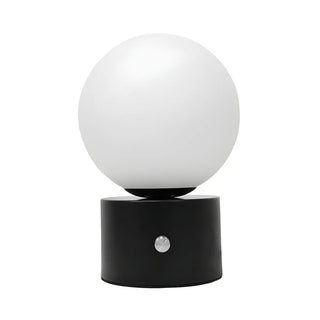 Modern Geometric White Glass Globe Night Table Lamp Zawala Image - 14