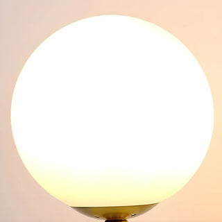 Modern Geometric White Glass Globe Night Table Lamp Zawala Image - 9