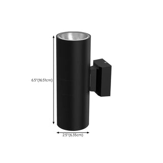 Modern Black Cylindrical Outdoor Wall Sconce Zawala #size