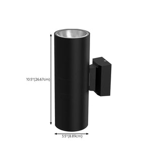 Modern Black Cylindrical Outdoor Wall Sconce Zawala Image - 15