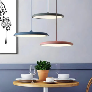 Modern Colorful Acrylic Round Dining Room Pendant Light Zawala Image - 2