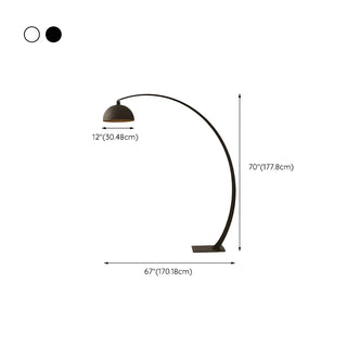 Modern Living Room Black Dome and Arc Floor Lamp Zawala #size