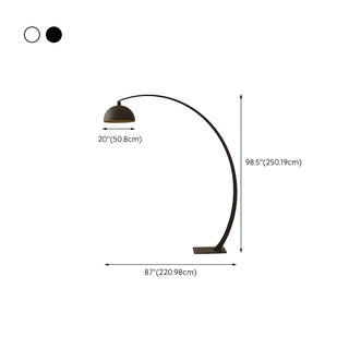 Modern Living Room Black Dome and Arc Floor Lamp Zawala Image - 14