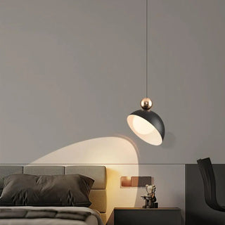 Modern Bedroom Dome White Glass Pendant Light Zawala Image - 1