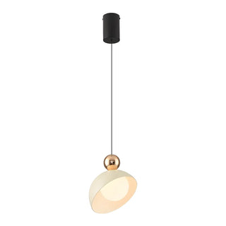 Modern Bedroom Dome White Glass Pendant Light Zawala Image - 11