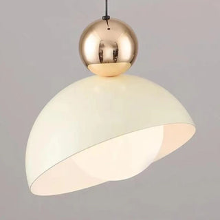 Modern Bedroom Dome White Glass Pendant Light Zawala Image - 13