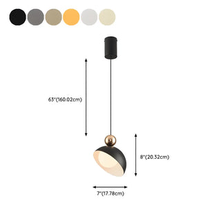 Modern Bedroom Dome White Glass Pendant Light Zawala #size