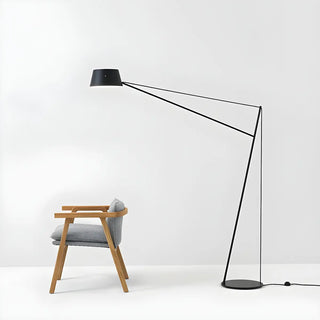 Minimalist Black Drum Metal Modern LED Floor Lamp Zawala Image - 11