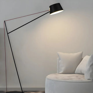 Minimalist Black Drum Metal Modern LED Floor Lamp Zawala Image - 13