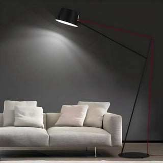 Minimalist Black Drum Metal Modern LED Floor Lamp Zawala Image - 4