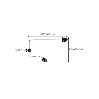 Modern Black Geometric Swing Arm LED Wall Sconce Zawala Image - 16