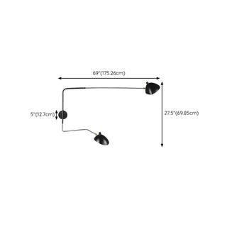 Modern Black Geometric Swing Arm LED Wall Sconce Zawala Image - 17