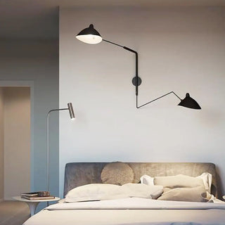 Modern Black Geometric Swing Arm LED Wall Sconce Zawala Image - 4