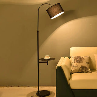 Functional Barrel Adjustable Side Table Floor Lamp Zawala Image - 1