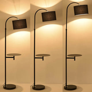 Functional Barrel Adjustable Side Table Floor Lamp Zawala Image - 10