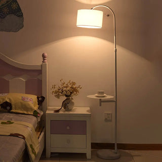 Functional Barrel Adjustable Side Table Floor Lamp Zawala Image - 2