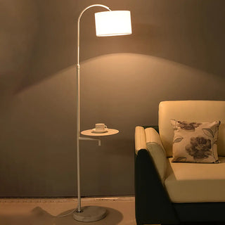 Functional Barrel Adjustable Side Table Floor Lamp Zawala Image - 3