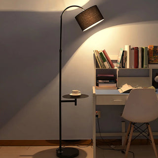 Functional Barrel Adjustable Side Table Floor Lamp Zawala Image - 4