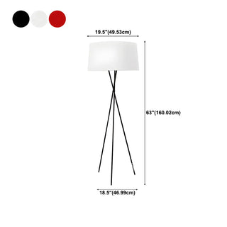 Red Cylinder Fabric Shade Modern Tripod Floor Lamp Zawala #size