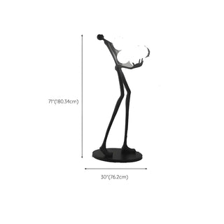 Creative Sculptural Human Figure and Globe Floor Lamp Zawala #size