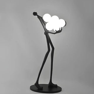 Creative Sculptural Human Figure and Globe Floor Lamp Zawala Image - 5