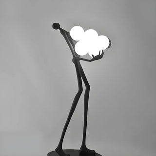 Creative Sculptural Human Figure and Globe Floor Lamp Zawala Image - 6