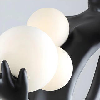 Creative Sculptural Human Figure and Globe Floor Lamp Zawala Image - 9