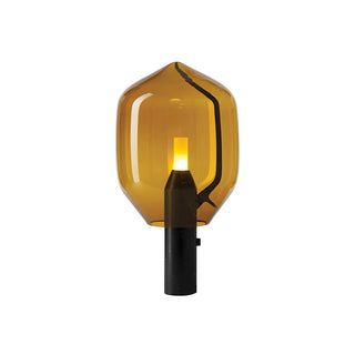 Simple Geometric Glass Shade Metal Bedside Table Lamp Zawala Image - 5