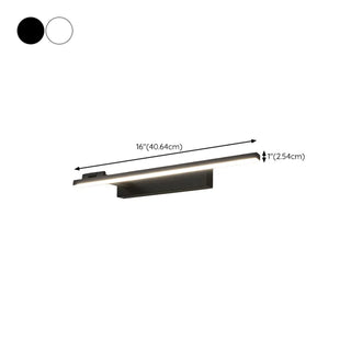 ZOWALA - Modern Black Rectangular Bathroom Vanity Light #size