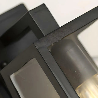 Waterproof Black Modern Box Glass Outdoor Wall Light Zawala Image - 12