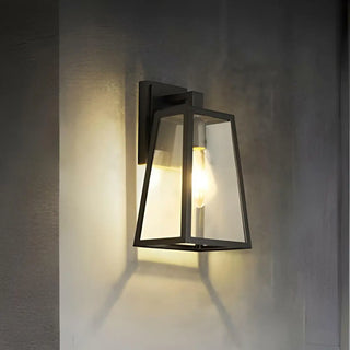 Waterproof Black Modern Box Glass Outdoor Wall Light Zawala Image - 13