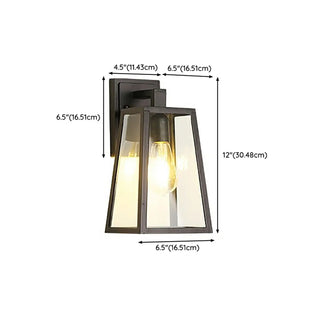 Waterproof Black Modern Box Glass Outdoor Wall Light Zawala Image - 15