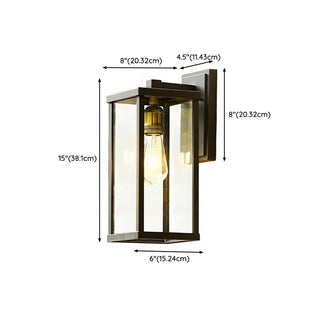 Waterproof Black Modern Box Glass Outdoor Wall Light Zawala Image - 16