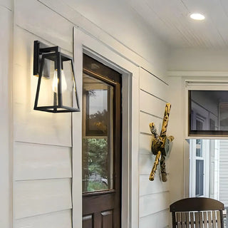 Waterproof Black Modern Box Glass Outdoor Wall Light Zawala Image - 5