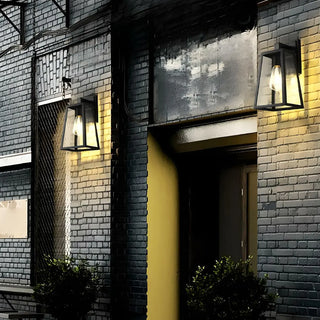 Waterproof Black Modern Box Glass Outdoor Wall Light Zawala Image - 8