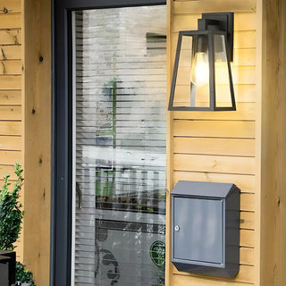 Waterproof Black Modern Box Glass Outdoor Wall Light Zawala Image - 9