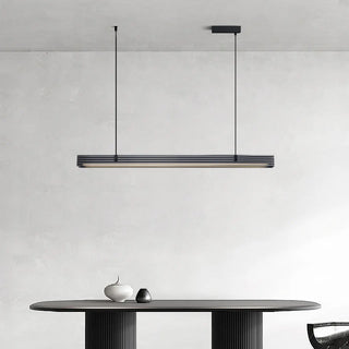ZOWALA - Modern Black Glass Metal Rectangle Island Light Image - 1