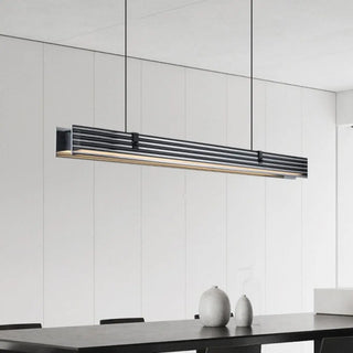 ZOWALA - Modern Black Glass Metal Rectangle Island Light Image - 2
