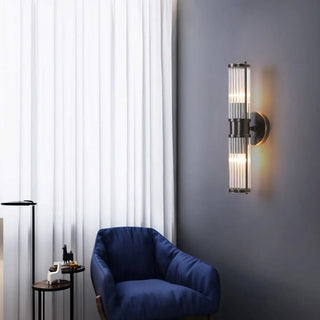 Modern Gold Cylinder Clear Glass LED Wall Sconce Zawala Image - 1