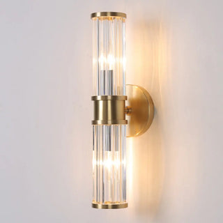 Modern Gold Cylinder Clear Glass LED Wall Sconce Zawala Image - 11