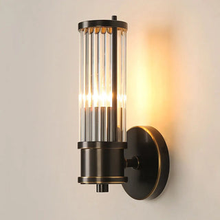 Modern Gold Cylinder Clear Glass LED Wall Sconce Zawala Image - 15