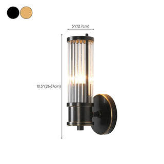 Modern Gold Cylinder Clear Glass LED Wall Sconce Zawala #size